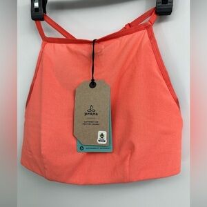 PRANA Epivine Sports Bra Coral Square Neck Racerback Size Small